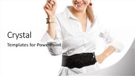  Presentation with marker - Cool new PPT layouts with idea concept business woman writing backdrop and a white colored foreground