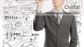  Presentation with writing - Colorful presentation design enhanced with male writing something on glass backdrop and a lemonade colored foreground