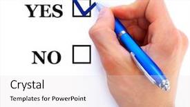  Presentation with test - Beautiful PPT layouts featuring writing test - hand choosing one of three backdrop and a light gray colored foreground