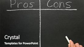  Presentation with blackboard - PPT theme consisting of writing the pros and cons background and a dark gray colored foreground