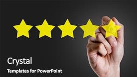  Presentation with writing - Slide deck featuring writing the text 5 star background and a dark gray colored foreground