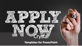  Presentation with now - Colorful PPT theme enhanced with writing the text apply now backdrop and a dark gray colored foreground