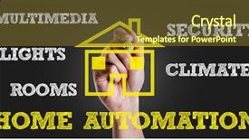  Presentation with smart home - PPT layouts with writing the text home automation background and a tawny brown colored foreground
