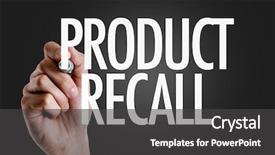  Presentation with product - PPT layouts having writing the text product recall background and a dark gray colored foreground