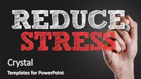  Presentation with stress - Cool new presentation theme with writing the text reduce stress backdrop and a dark gray colored foreground
