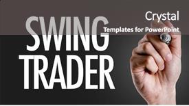  Presentation with swing - PPT theme with writing the text swing trade background and a dark gray colored foreground