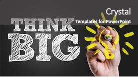  Presentation with think - Colorful PPT layouts enhanced with writing the text think big backdrop and a dark gray colored foreground