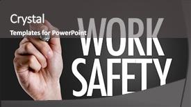  Presentation with work safety - Slide set having writing the text work safety background and a dark gray colored foreground