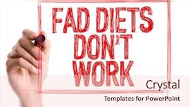  Presentation with health diet - Slide set with writing the word fad diet background and a lemonade colored foreground