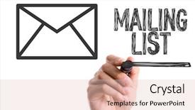  Presentation with marker - Slide deck consisting of writing the word mailing list background and a lemonade colored foreground