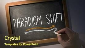  Presentation with black hand - PPT theme consisting of writing the word paradigm shift background and a tawny brown colored foreground
