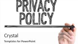  Presentation with policy writing - PPT theme having writing the word privacy policy background and a white colored foreground