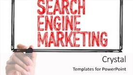  Presentation with search engine - Cool new PPT layouts with writing the word search engine backdrop and a white colored foreground