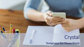  Presentation with high school - PPT layouts consisting of writing to notebook at home background and a sky blue colored foreground