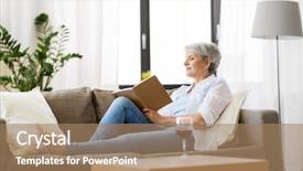  Presentation with diary - Theme enhanced with writing to notebook or diary background and a coral colored foreground