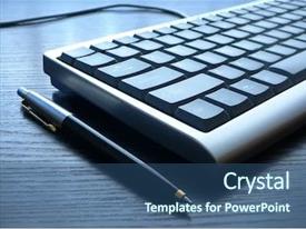 Writing Tools Pc Keyboard Closeup View PPT template 84 | CrystalGraphics