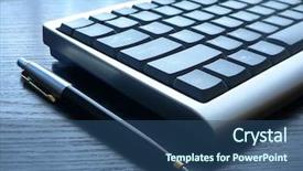  Presentation with keyboard - Audience pleasing slide deck consisting of writing tools - pc keyboard closeup view backdrop and a  colored foreground
