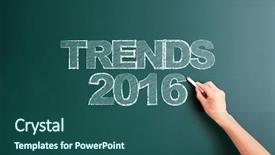  Presentation with blackboard - Presentation design with writing trends 2016 on blackboard background and a ocean colored foreground