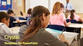  Presentation with school kids - Cool new PPT layouts with writing usa - kids taking notes backdrop and a  colored foreground