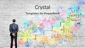  Presentation with promotion - Amazing PPT theme having success ladder - image of businessman with suitcase backdrop and a light gray colored foreground