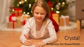  Presentation with christmas holidays - PPT layouts with writing wish list or letter background and a coral colored foreground