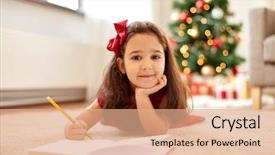  Presentation with christmas holidays - Audience pleasing PPT layouts consisting of writing wish list or letter backdrop and a coral colored foreground