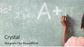  Presentation with maths - Presentation theme having writing with chalk on greenboard background and a light gray colored foreground