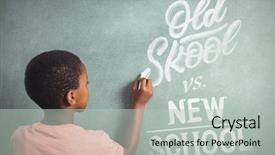  Presentation with chalk - Presentation featuring writing with chalk on greenboard background and a light gray colored foreground