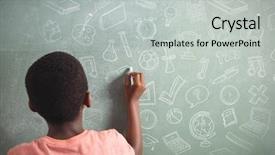  Presentation with words back to school - Presentation theme enhanced with writing with chalk on greenboard background and a light gray colored foreground