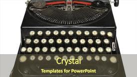 Presentation with antique - Cool new presentation theme with writing words - antique portable typewriter with central backdrop and a tawny brown colored foreground
