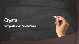  Presentation with chalk - Cool new PPT layouts with female hand holding white chalk backdrop and a dark gray colored foreground