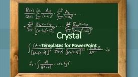  Presentation with blackboard - Amazing slide deck having written difficult mathematical integral backdrop and a tawny brown colored foreground