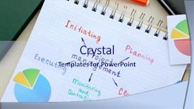  Presentation with project management - Cool new slide deck with written features of project management backdrop and a sky blue colored foreground