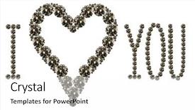  Presentation with diamonds - Presentation theme with written 'i love you' by using several diamonds background and a white colored foreground
