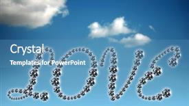  Presentation with diamonds - Presentation design having written 'i love you' by using several diamonds background and a teal colored foreground