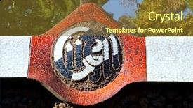  Presentation with name - Slide deck consisting of written in mosaic of gaudi background and a tawny brown colored foreground