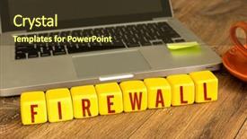  Presentation with firewall - Presentation featuring written on a wooden cube background and a tawny brown colored foreground