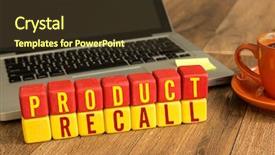  Presentation with product - Audience pleasing presentation design consisting of written on a wooden cube backdrop and a tawny brown colored foreground