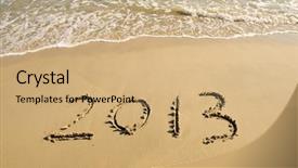  Presentation with end year 2018 - Theme consisting of written on the white sand background and a coral colored foreground