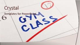  Presentation with class - PPT theme enhanced with written plan gym class background and a sky blue colored foreground