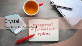  Presentation with notebook texture - Cool new slides with written text management information systems backdrop and a lemonade colored foreground