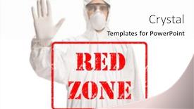  Presentation with zone - Slide set featuring written-text-red-zone background and a sky blue colored foreground