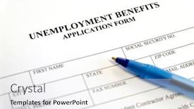  Presentation with application - Theme having written-unemployment-benefits-application-form background and a white colored foreground