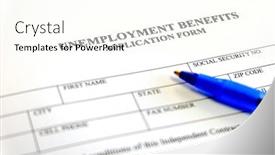  Presentation with unemployment - Slides enhanced with written-unemployment-benefits-application-form background and a cream colored foreground