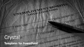  Presentation with unemployment - Theme with written-unemployment-benefits-application-form background and a gray colored foreground