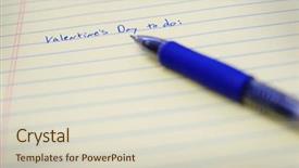  Presentation with notebook paper - Slides having written valentines to do list background and a soft green colored foreground