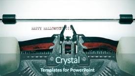  Presentation with happy halloween card - Presentation theme enhanced with written with an old typewriter background and a ocean colored foreground