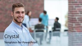  Presentation with coworking - Beautiful slides featuring writting - coworking process designers team working backdrop and a light blue colored foreground