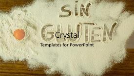  Presentation with gluten - Presentation theme featuring writting - flour on the table background and a soft green colored foreground