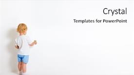  Presentation with wall paint - Presentation enhanced with writting - little boy with paint brush background and a pink colored foreground